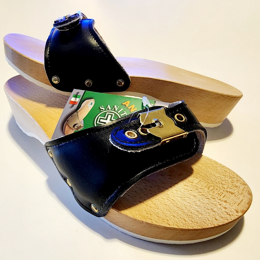 Dr Scholls "STYLE " WOODEN ORTHOPEDIC CLOGS SIZE 6.5